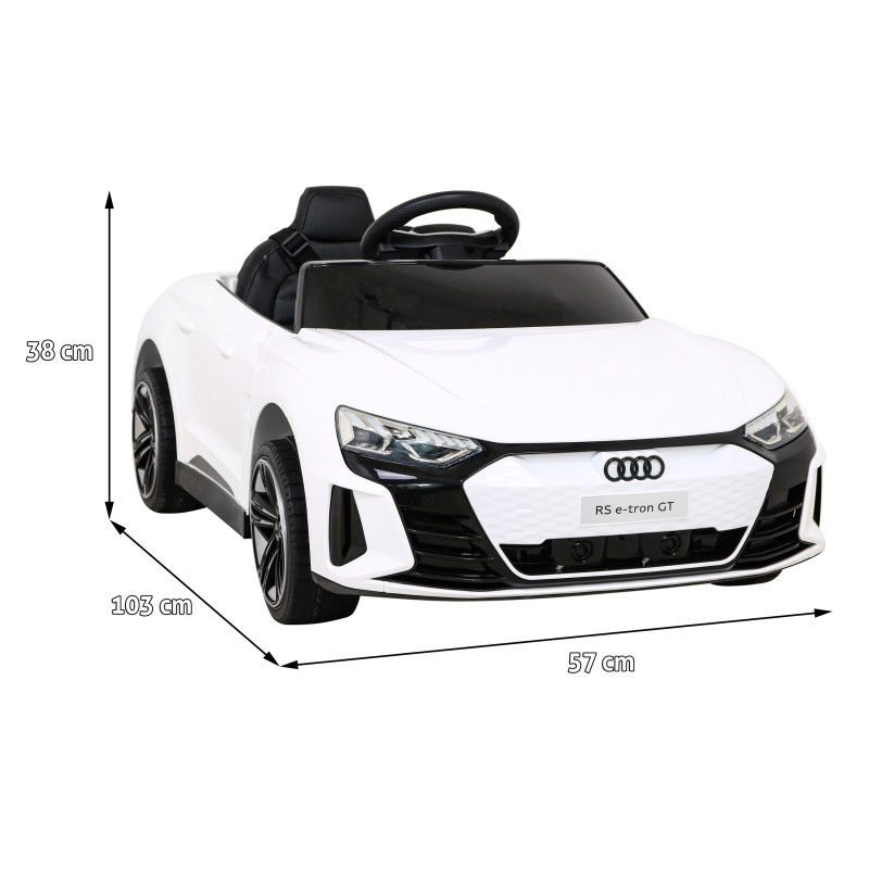 Audi RS E-Tron GT na akumulator Biały + Pilot + Napęd 4x4 + Radio MP3 + LED + EVA