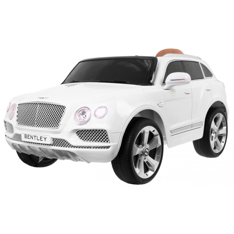 Auto na akumulator Bentley Bentayga dla dzieci Biały + Koła EVA + Radio MP3 + Pilot