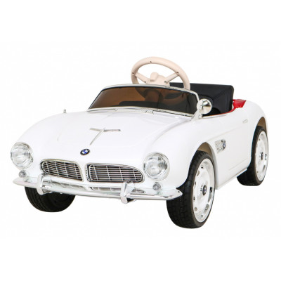 Autko BMW 507 Retro elektryczne dla dzieci Biały + Audio LED + Pilot + Ekoskóra + EVA + Wolny Start