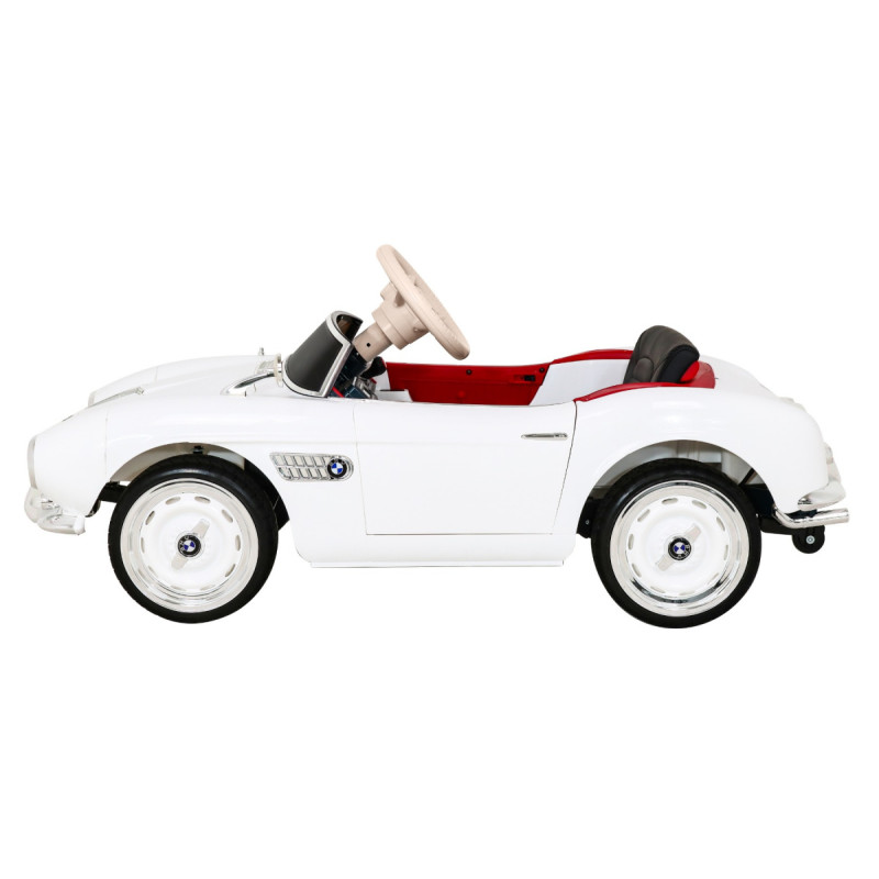 Autko BMW 507 Retro elektryczne dla dzieci Biały + Audio LED + Pilot + Ekoskóra + EVA + Wolny Start