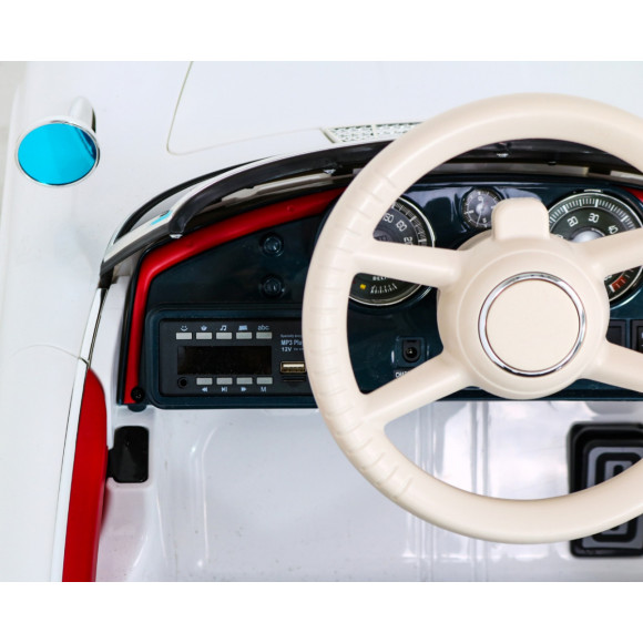 Autko BMW 507 Retro elektryczne dla dzieci Biały + Audio LED + Pilot + Ekoskóra + EVA + Wolny Start