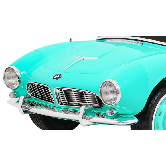 Autko BMW 507 Retro elektryczne dla dzieci Zielony + Audio LED + Pilot + Ekoskóra + EVA + Wolny Start