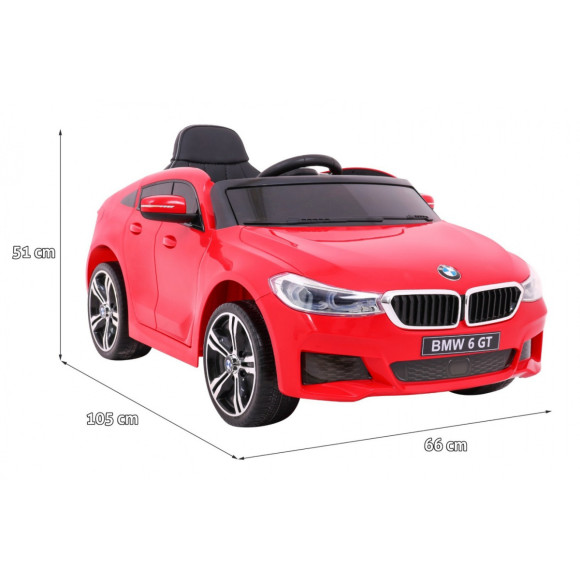 BMW 6 GT Autko na akumulator Czerwony + Pilot + Wolny Start + EVA + Pasy + LED MP3