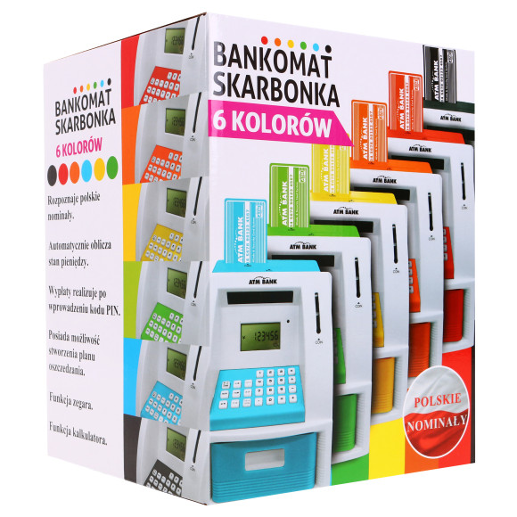 Bankomat skarbonka dla dzieci 3+ niebieski Interaktywne funkcje + Karta bankomatowa Bankomat skarbonka dla dzieci 3+ niebieski Interaktywne funkcje + Karta bankomatowa