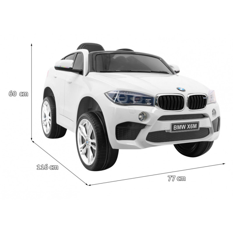 BMW X6M Elektryczne Autko dla dzieci Biały + Pilot + EVA + Wolny Start + Panel audio + LED