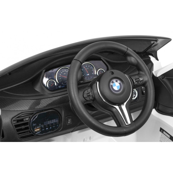 BMW X6M Elektryczne Autko dla dzieci Biały + Pilot + EVA + Wolny Start + Panel audio + LED