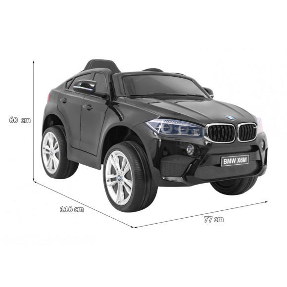 BMW X6M Elektryczne Autko dla dzieci Czarny + Pilot + EVA + Wolny Start + Panel audio + LED
