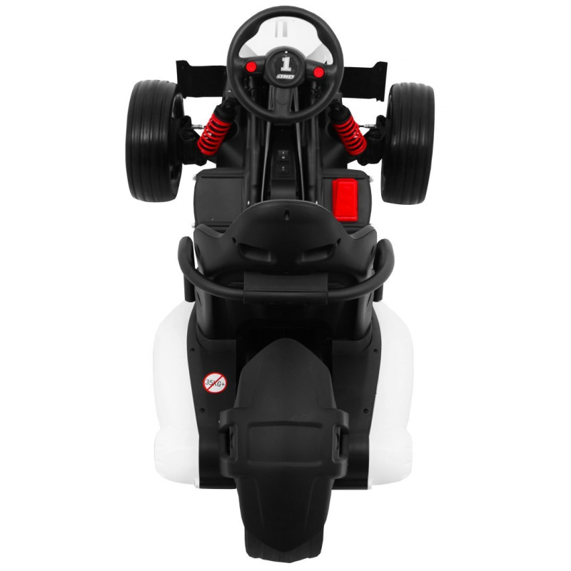 Gokart na akumulator Bolid XR-1 dla dzieci Biały + Regulowana kierownica + Profilowane siedzenie