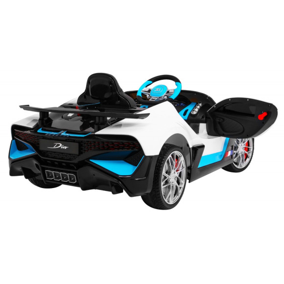 Bugatti Divo Autko na akumulator dla dzieci Biały + Pilot + EVA + Wolny Start + LED MP3