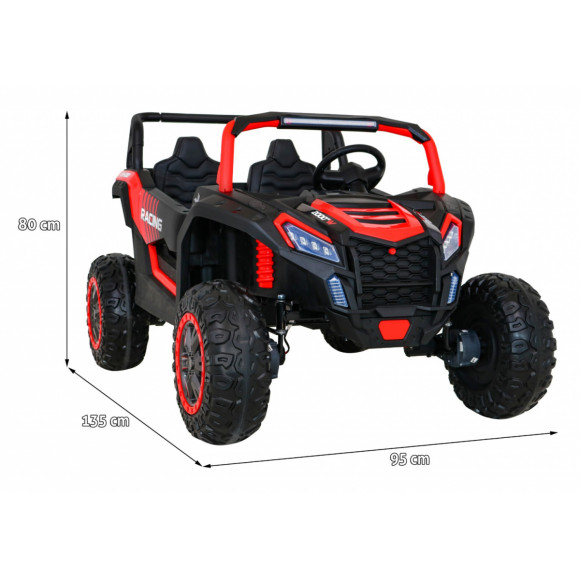 Buggy ATV Racing dla 2 dzieci Czerwony + Napęd 4x4 + Pilot + Wolny Start + MP3 LED