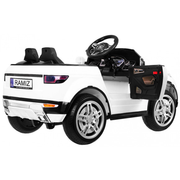 Autko Rapid Racer elektryczne dla dzieci Biały + Pilot + Wolny Start + EVA + MP3 LED