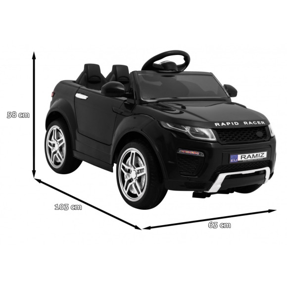 Autko Rapid Racer elektryczne dla dzieci Czarny + Pilot + Wolny Start + EVA + MP3 LED Autko Rapid Racer elektryczne dla dzieci Czarny + Pilot + Wolny Start + EVA + MP3 LED