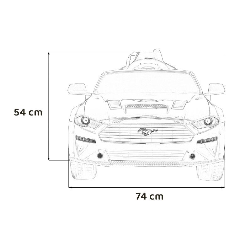 Autko Ford Mustang GT na akumulator dla dzieci Czerwony + Regulacja siedzenia + Audio LED + EVA + Wolny Start