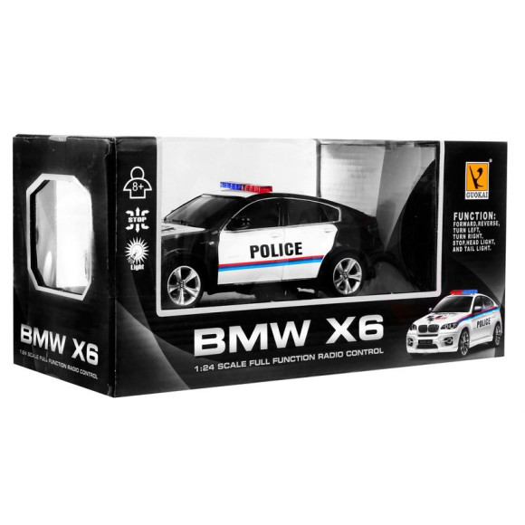 Radiowóz BMW x6 dla dzieci 8+ Zdalnie sterowana policja 1:24 Światła kogut Radiowóz BMW x6 dla dzieci 8+ Zdalnie sterowana policja 1:24 Światła kogut
