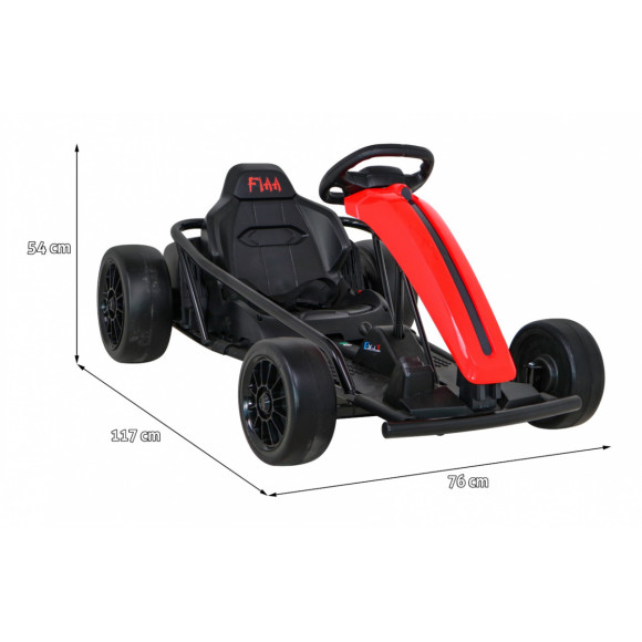Gokart FX1 Drift Master na akumulator dla dzieci Czerwony + Funkcja Driftu + Koła EVA Gokart FX1 Drift Master na akumulator dla dzieci Czerwony + Funkcja Driftu + Koła EVA