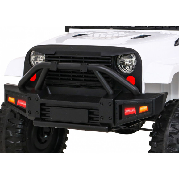 Autko Jeep Dark Night na akumulator dla dzieci Biały + Wolny Start + EVA + Audio LED