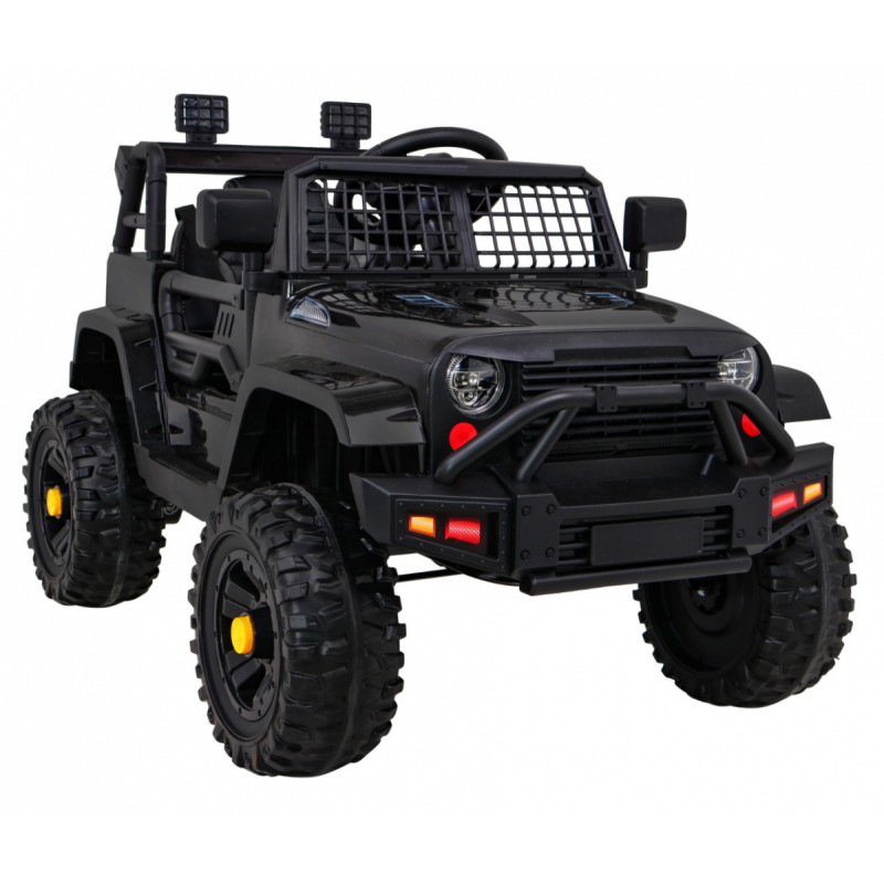 Autko Jeep Dark Night na akumulator dla dzieci Czarny + Wolny Start + EVA + Audio LED