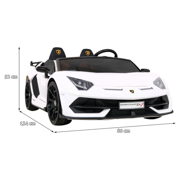 Lamborghini SVJ DRIFT dla 2 dzieci Biały + Funkcja driftu + Pilot + MP3 LED + Wolny Start