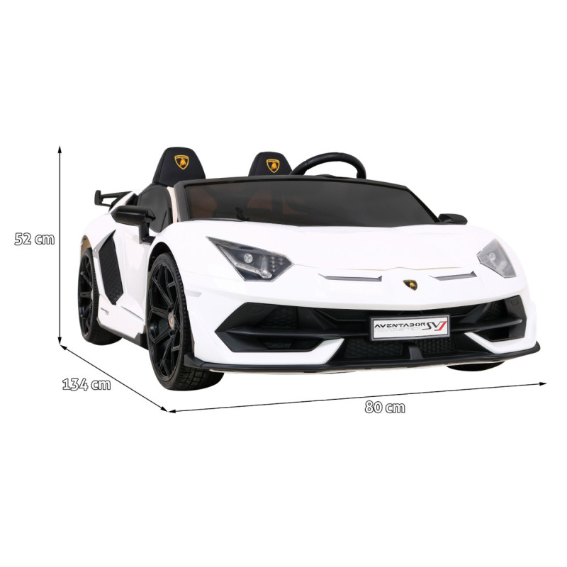 Lamborghini SVJ DRIFT dla 2 dzieci Biały + Funkcja driftu + Pilot + MP3 LED + Wolny Start