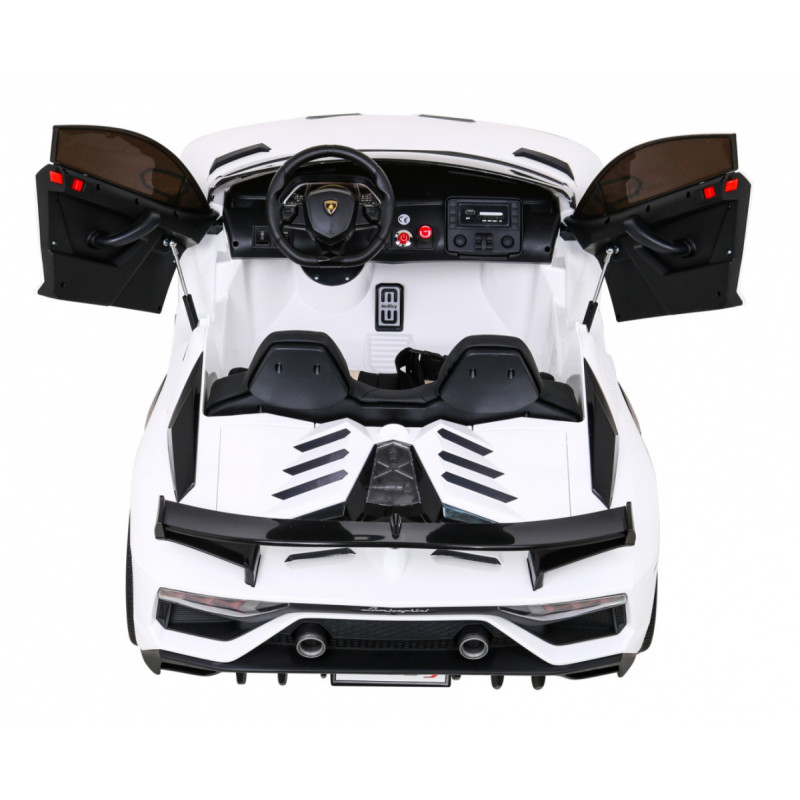 Lamborghini SVJ DRIFT dla 2 dzieci Biały + Funkcja driftu + Pilot + MP3 LED + Wolny Start