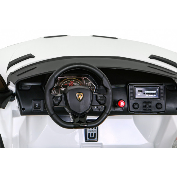 Lamborghini SVJ DRIFT dla 2 dzieci Biały + Funkcja driftu + Pilot + MP3 LED + Wolny Start