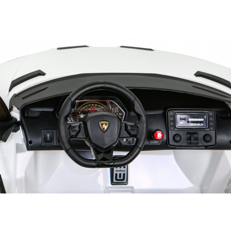Lamborghini SVJ DRIFT dla 2 dzieci Biały + Funkcja driftu + Pilot + MP3 LED + Wolny Start