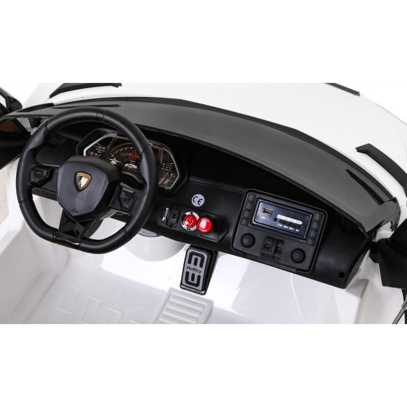 Lamborghini SVJ DRIFT dla 2 dzieci Biały + Funkcja driftu + Pilot + MP3 LED + Wolny Start
