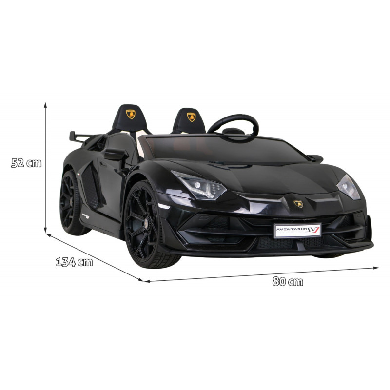 Lamborghini SVJ DRIFT dla 2 dzieci Czarny + Funkcja driftu + Pilot + MP3 LED + Wolny Start