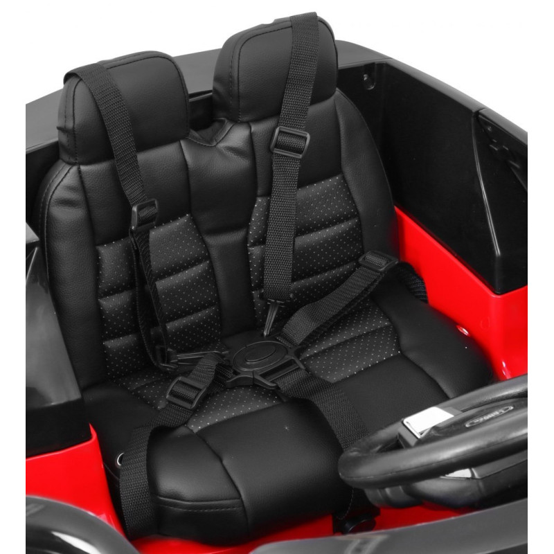 Land Rover Discovery dla dzieci Czerwony + Pilot + 5-pkt pasy + Regulacja siedzenia + EVA + MP3 LED