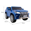 Lexus LX570 Lakierowane Autko dla 2 dzieci Niebieski + Pilot + Koła EVA + Radio MP3 LED