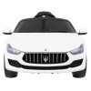 Maserati Ghibli na akumulator dla dzieci Biały + Pilot + Wolny Start + EVA + MP3 USB + LED
