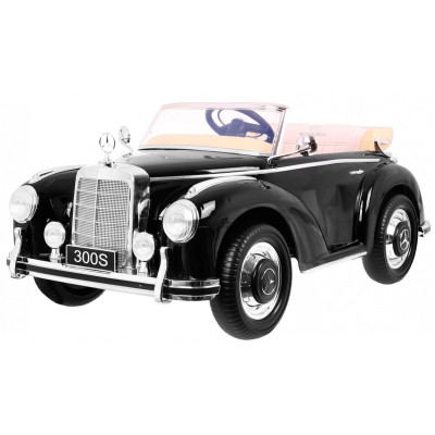 Mercedes Benz 300S Retro dla dzieci Lakier Czarny + Pilot + EVA + Wolny Start + LED MP3