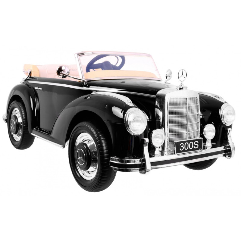 Mercedes Benz 300S Retro dla dzieci Lakier Czarny + Pilot + EVA + Wolny Start + LED MP3