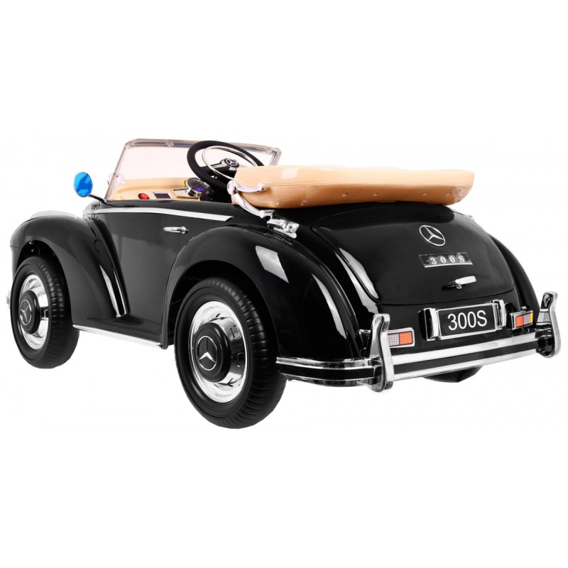 Mercedes Benz 300S Retro dla dzieci Lakier Czarny + Pilot + EVA + Wolny Start + LED MP3