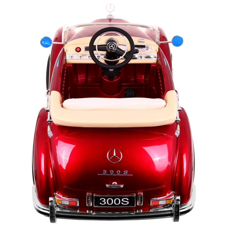 Mercedes Benz 300S Retro dla dzieci Lakier Czerwony + Pilot + EVA + Wolny Start + LED MP3