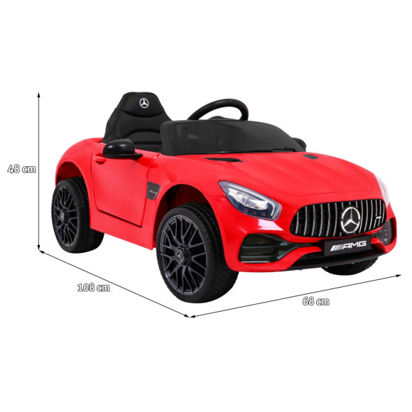 Mercedes Benz GT na akumulator dla dzieci Czerwony + Pilot + Wolny Start + MP3 LED