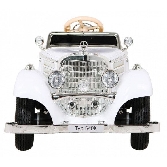 Mercedes Benz Retro 540A dla dzieci Biały + Tryb "Rodzica" + Pilot + Panel audio + LED
