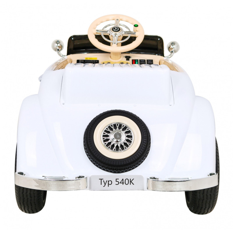 Mercedes Benz Retro 540A dla dzieci Biały + Tryb "Rodzica" + Pilot + Panel audio + LED