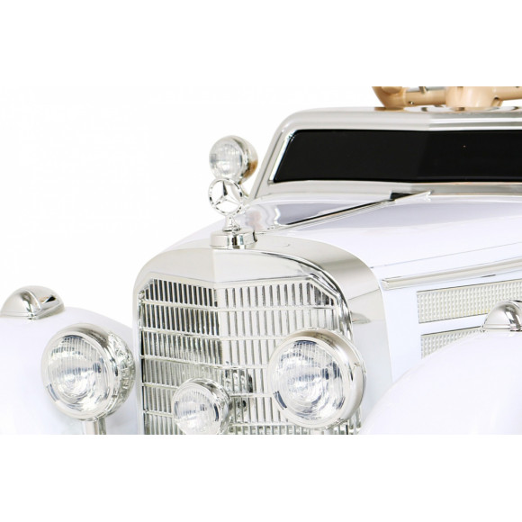 Mercedes Benz Retro 540A dla dzieci Biały + Tryb "Rodzica" + Pilot + Panel audio + LED