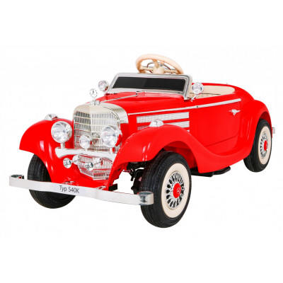 Mercedes Benz Retro 540A dla dzieci Czerwony + Tryb "Rodzica" + Pilot + Panel audio + LED
