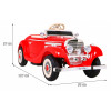 Mercedes Benz Retro 540A dla dzieci Czerwony + Tryb "Rodzica" + Pilot + Panel audio + LED