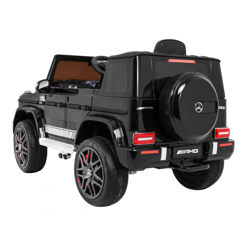 Mercedes AMG G63 dla dzieci Lakier Czarny + Pilot + MP3 LED + Wolny Start + EVA + Pasy