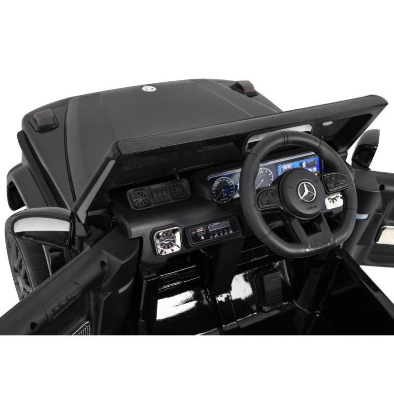 Mercedes AMG G63 dla dzieci Lakier Czarny + Pilot + MP3 LED + Wolny Start + EVA + Pasy