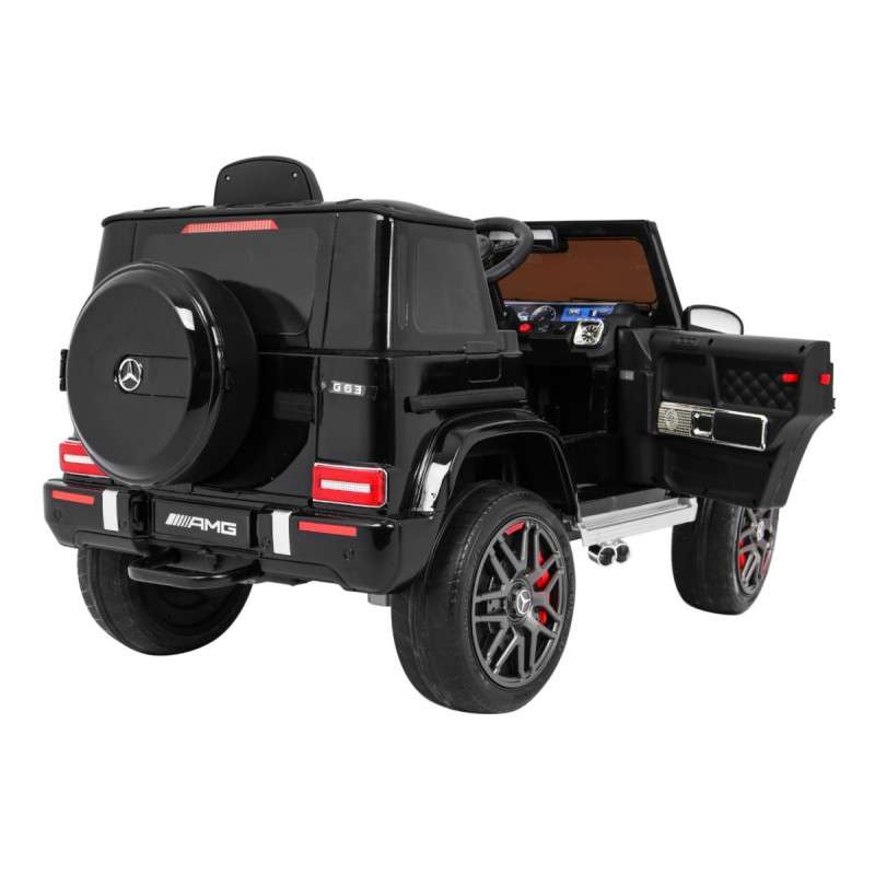 Mercedes AMG G63 dla dzieci Lakier Czarny + Pilot + MP3 LED + Wolny Start + EVA + Pasy