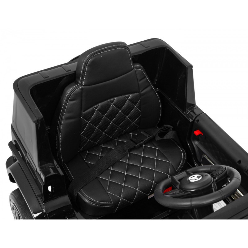 Mercedes AMG G63 dla dzieci Lakier Czarny + Pilot + MP3 LED + Wolny Start + EVA + Pasy