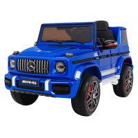 Mercedes AMG G63 dla dzieci Lakier Niebieski + Pilot + MP3 LED + Wolny Start + EVA + Pasy