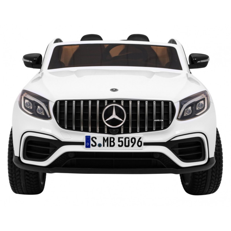 Auto Mercedes GLC 63S dla dzieci Biały + Napęd 4x4 + MP4 + LED + Ekoskóra + Wolny Start + EVA