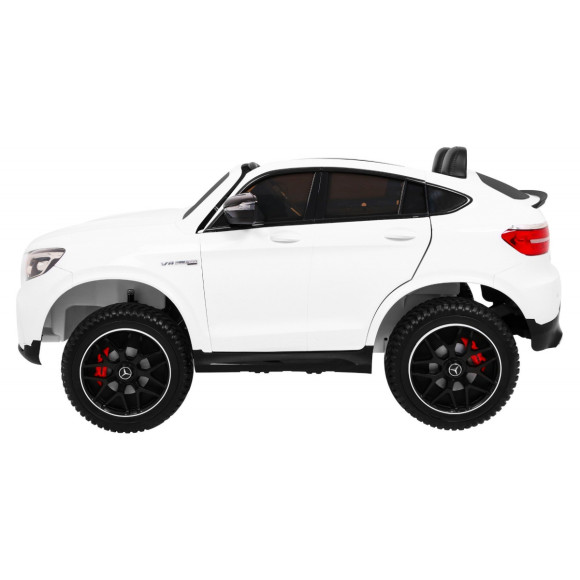 Auto Mercedes GLC 63S dla dzieci Biały + Napęd 4x4 + MP4 + LED + Ekoskóra + Wolny Start + EVA
