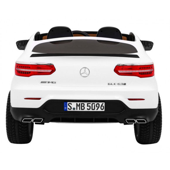 Auto Mercedes GLC 63S dla dzieci Biały + Napęd 4x4 + MP4 + LED + Ekoskóra + Wolny Start + EVA