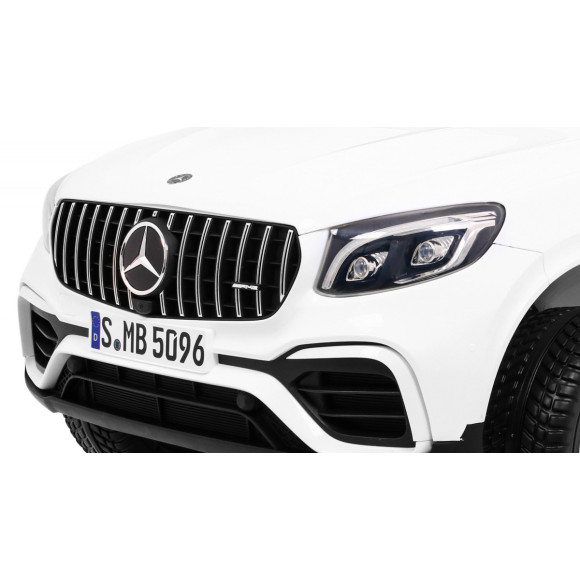 Auto Mercedes GLC 63S dla dzieci Biały + Napęd 4x4 + MP4 + LED + Ekoskóra + Wolny Start + EVA